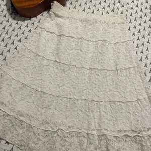 Elegant White Lace Skirt